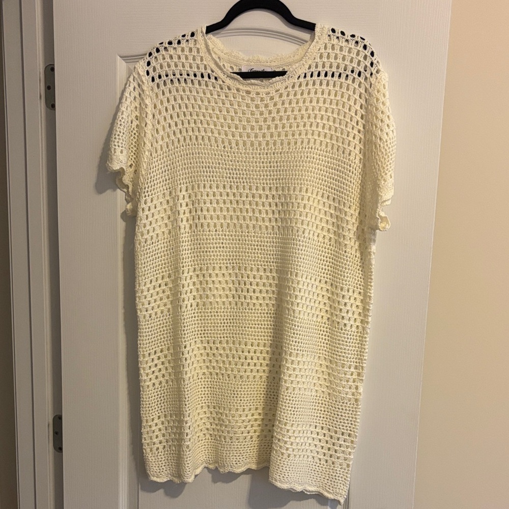 Cream Crochet Swim Coverup